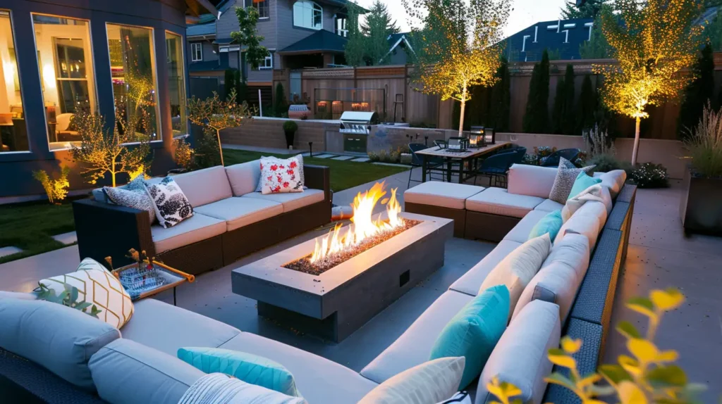 The Future of Modern Backyards: 15 Stunning Ideas Revealed! 3 Modern Backyard Fire Pit Lounge