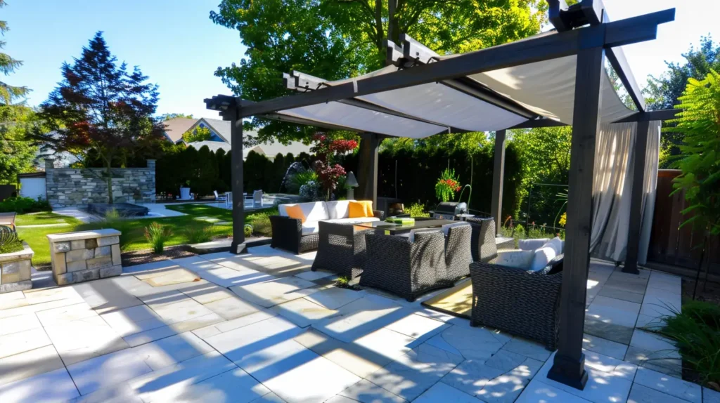 The Future of Modern Backyards: 15 Stunning Ideas Revealed! 6 Modern Backyard Pergola with Retractable Canopy
