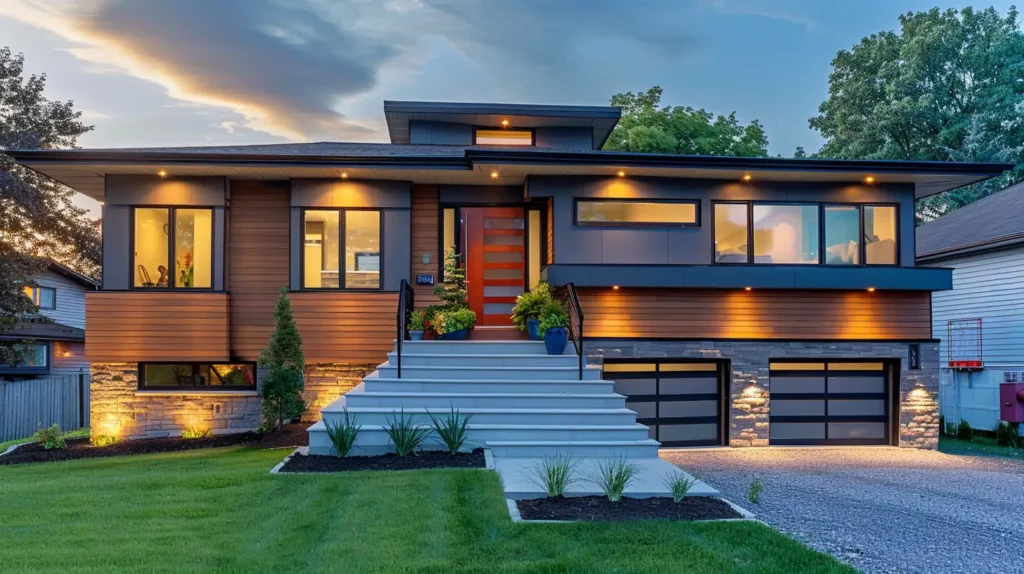 Split-Level Home Exterior Focal Point